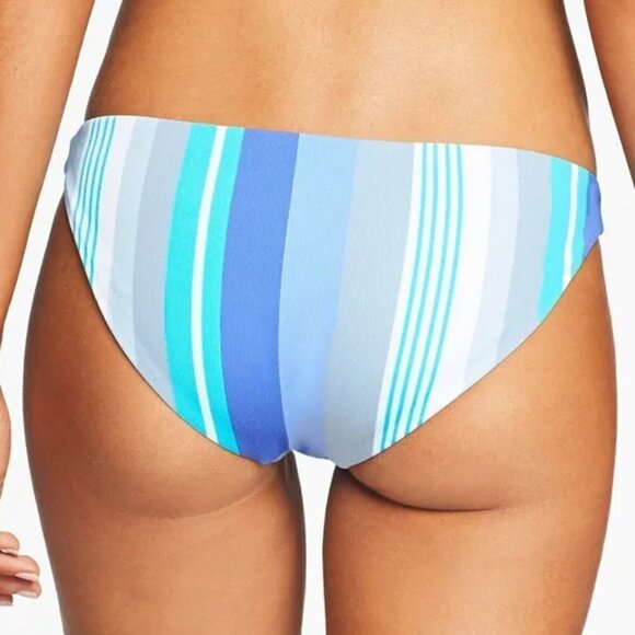 Vitamin A 'Luciana' Ribbed Stripe Bikini Bottom,  Aquazul Multi - Picture 2 of 2